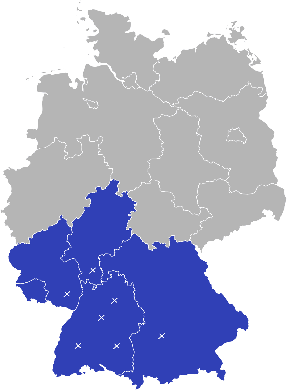 Einsatzgebiet COS Metzingen: Süd- und Mitteldeutschland